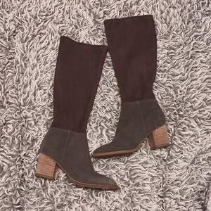 Vintage Blondo block heelWomens leather boots Waterproof.Stretch,High quality